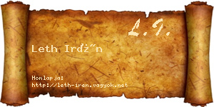 Leth Irén névjegykártya
